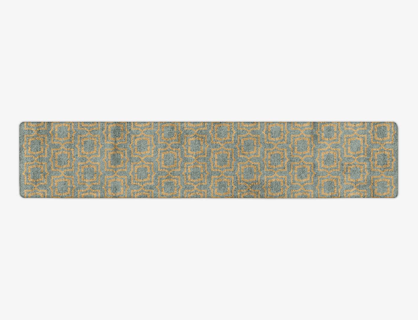 Sigma Blue Royal Runner Hand Tufted Bamboo Silk Custom Rug by Rug Artisan