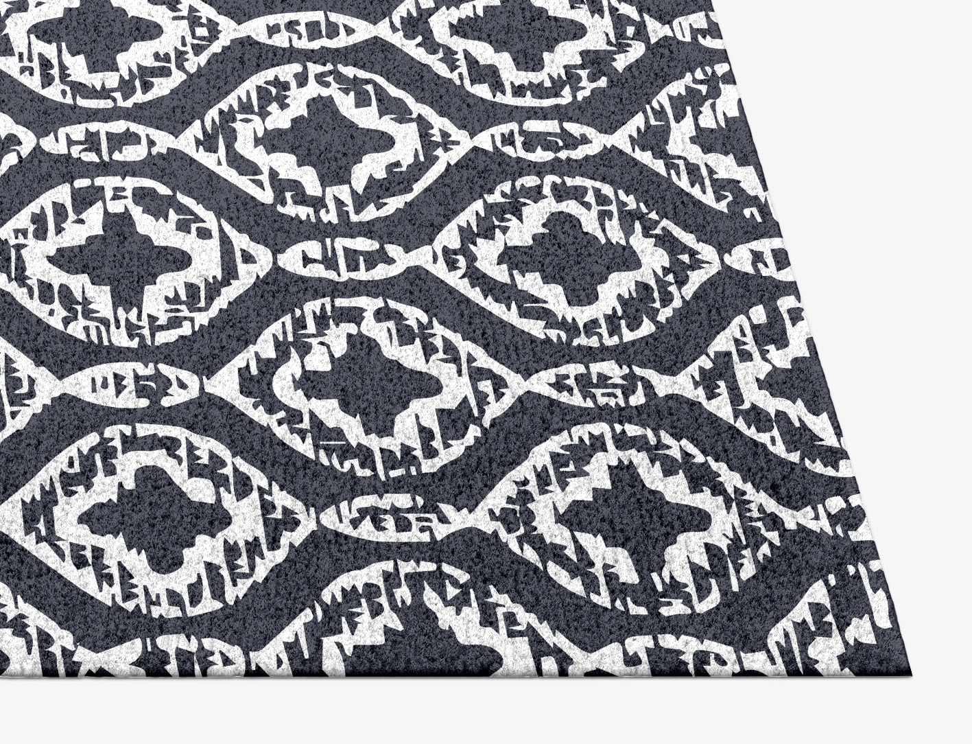 Silver Scale Monochrome Rectangle Hand Knotted Tibetan Wool Custom Rug by Rug Artisan