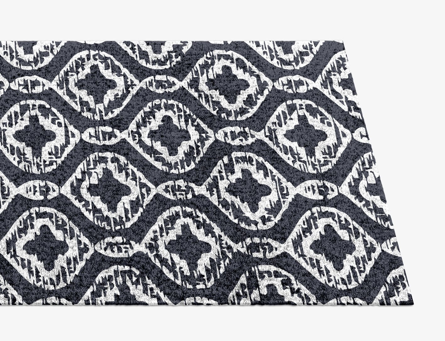 Silver Scale Monochrome Runner Hand Knotted Bamboo Silk Custom Rug by Rug Artisan