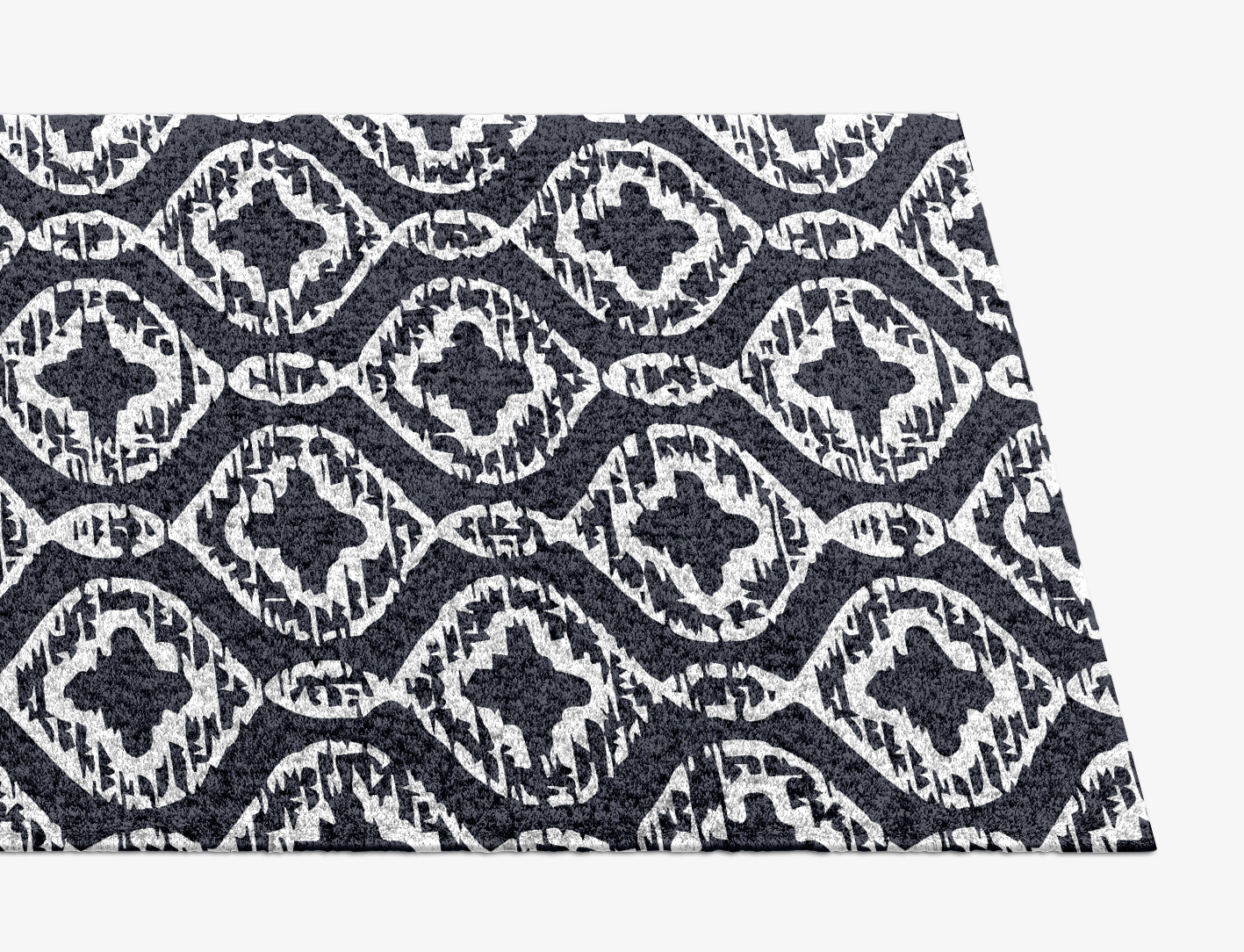 Silver Scale Monochrome Runner Hand Knotted Tibetan Wool Custom Rug by Rug Artisan