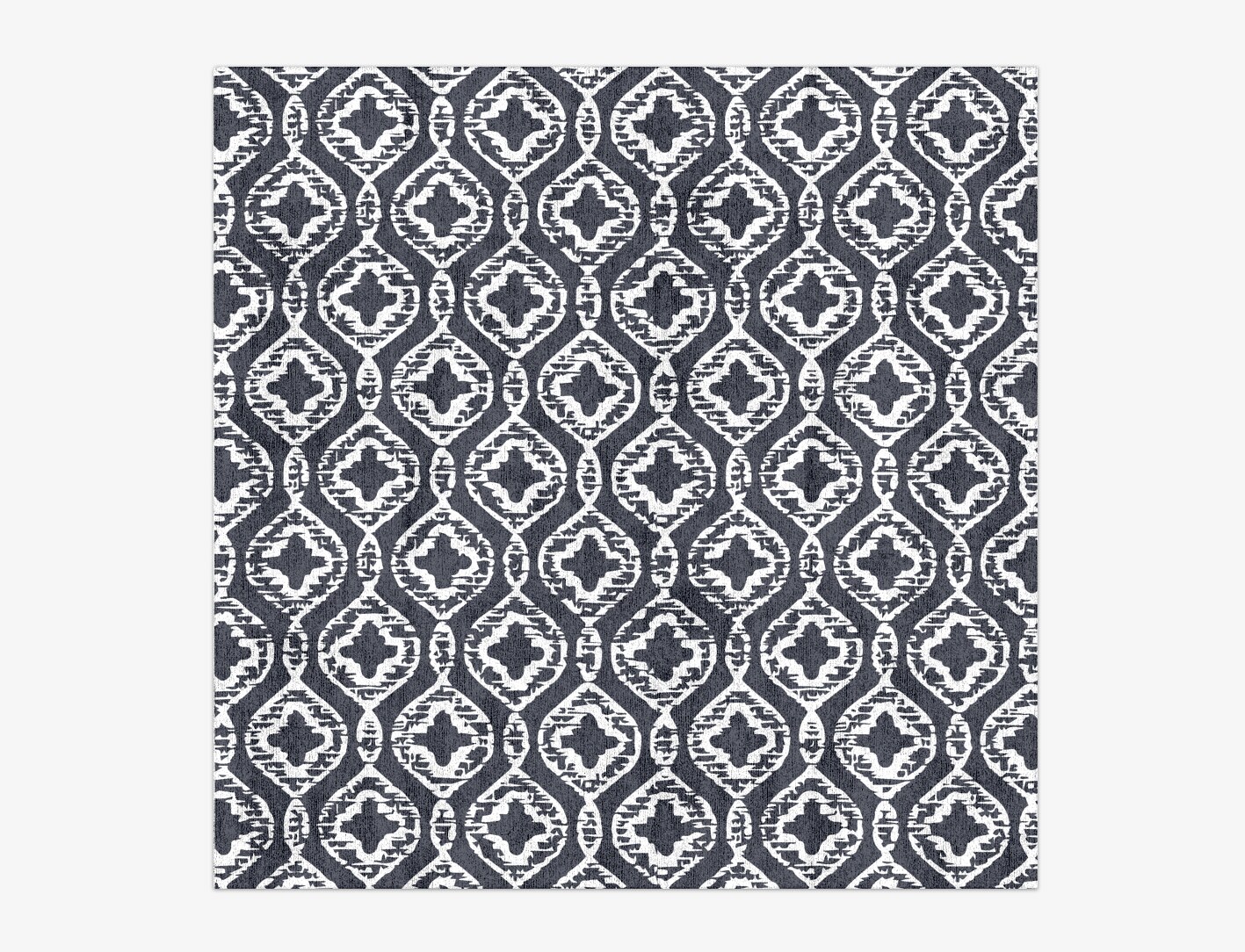 Silver Scale Monochrome Square Hand Knotted Bamboo Silk Custom Rug by Rug Artisan