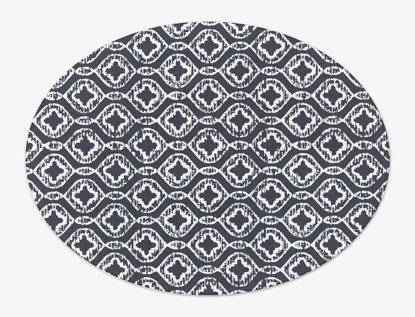 Silver Scale Monochrome Oval Hand Tufted Pure Wool Custom Rug by Rug Artisan
