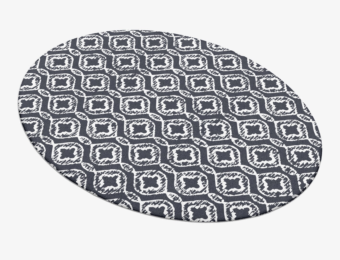 Silver Scale Monochrome Oval Hand Tufted Pure Wool Custom Rug by Rug Artisan