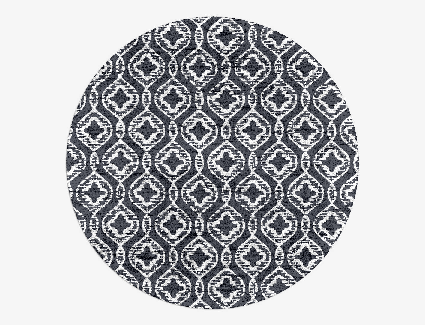 Silver Scale Monochrome Round Hand Tufted Bamboo Silk Custom Rug by Rug Artisan