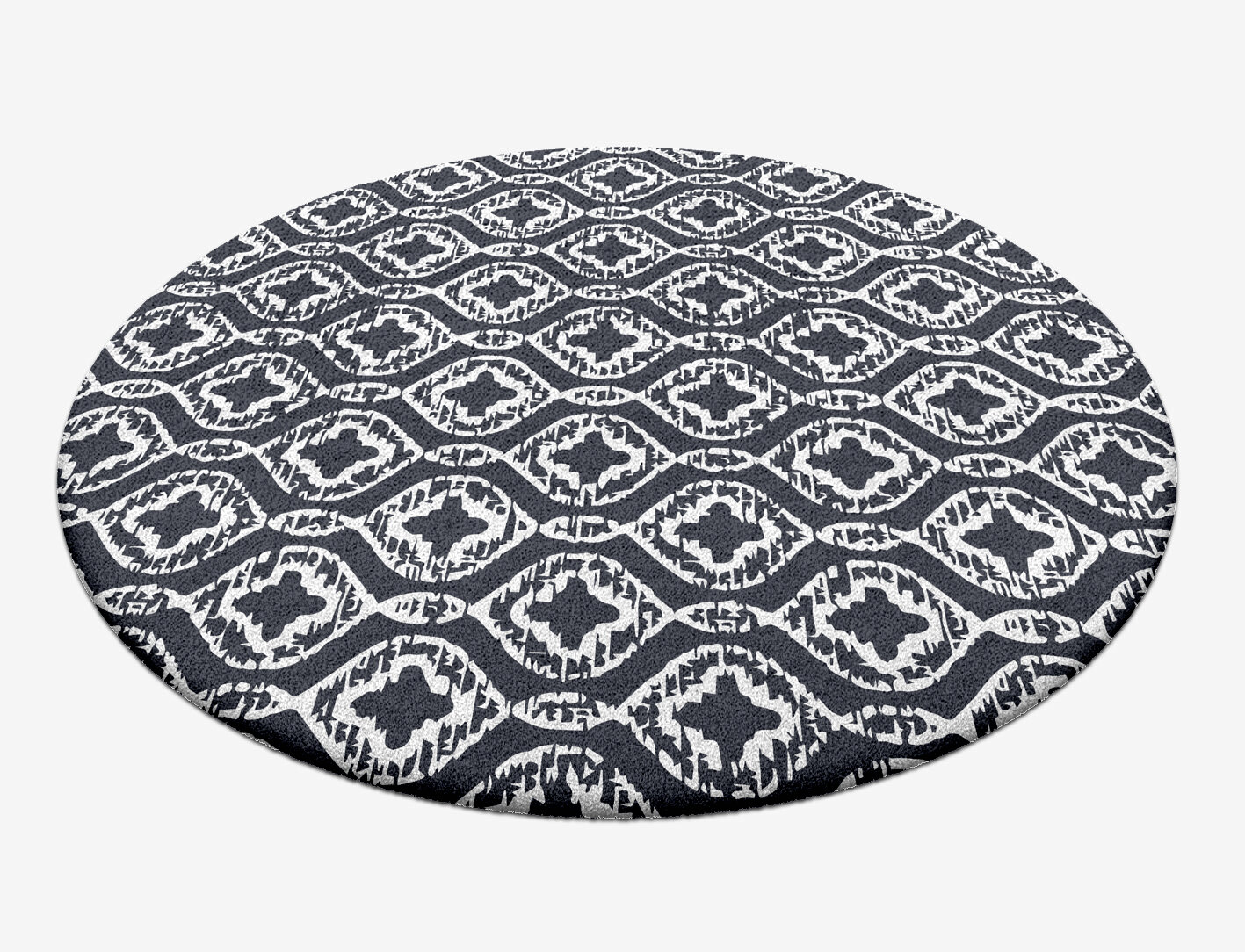 Silver Scale Monochrome Round Hand Tufted Pure Wool Custom Rug by Rug Artisan