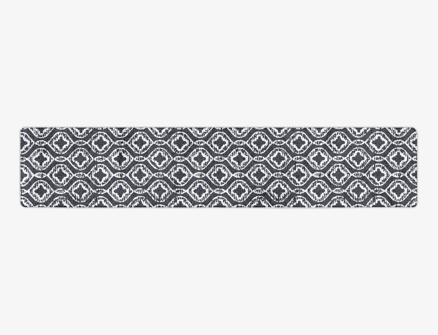 Silver Scale Monochrome Runner Hand Tufted Bamboo Silk Custom Rug by Rug Artisan