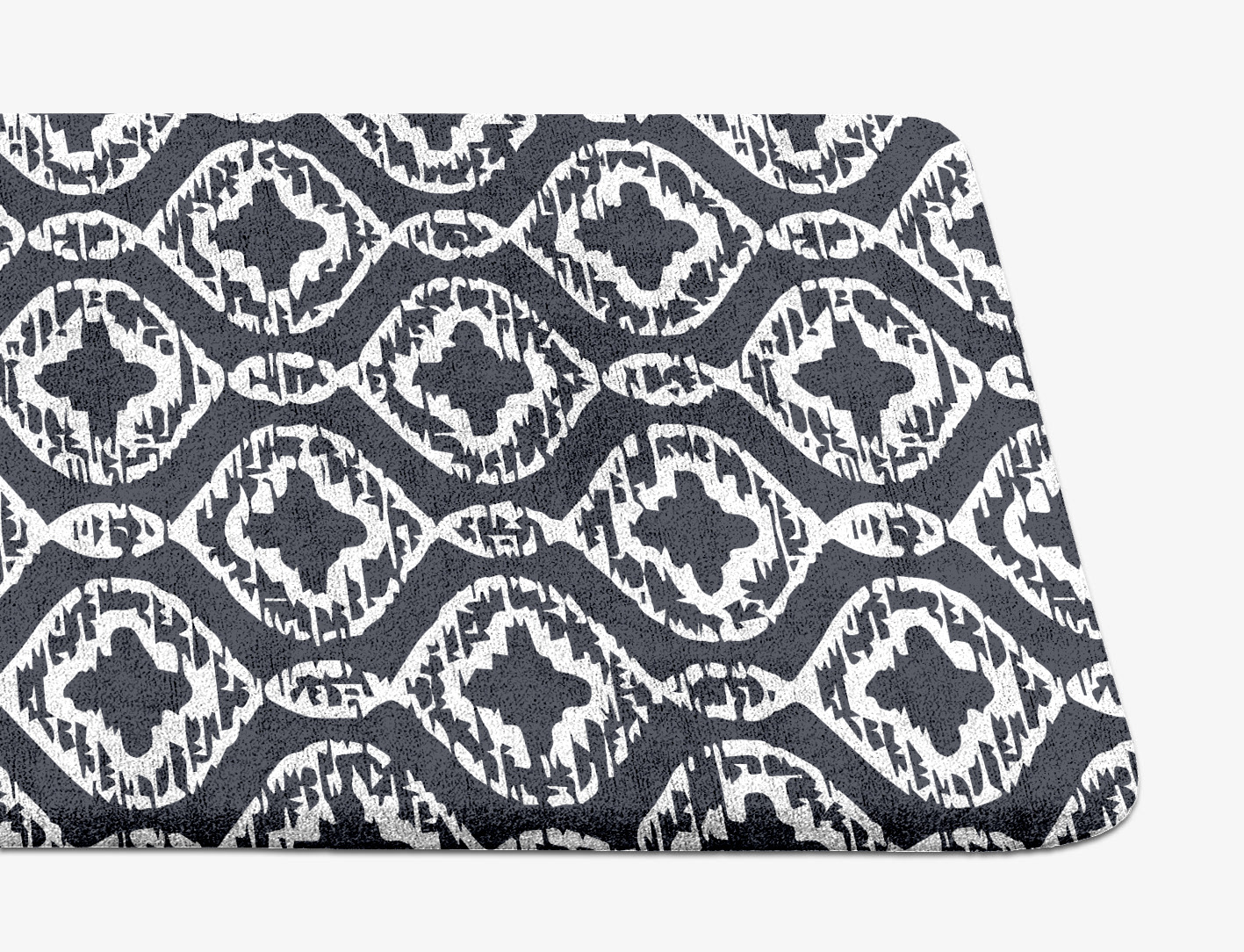 Silver Scale Monochrome Runner Hand Tufted Bamboo Silk Custom Rug by Rug Artisan