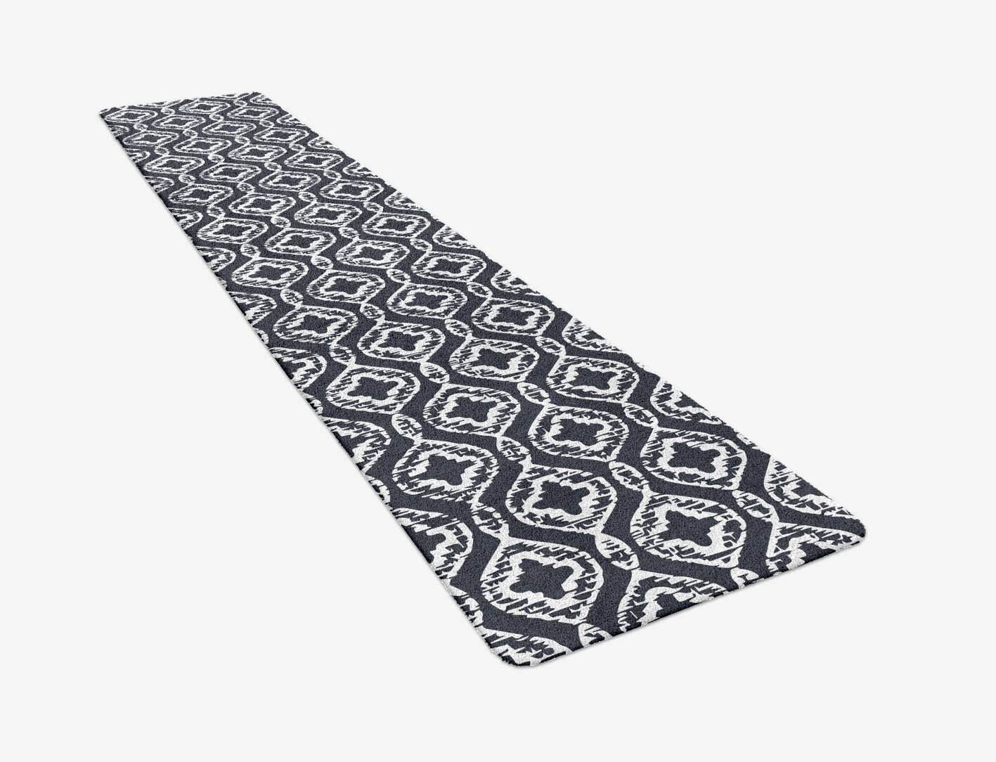 Silver Scale Monochrome Runner Hand Tufted Pure Wool Custom Rug by Rug Artisan
