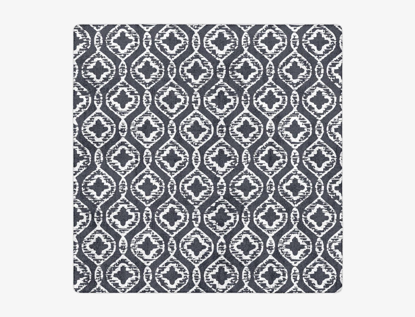 Silver Scale Monochrome Square Hand Tufted Bamboo Silk Custom Rug by Rug Artisan