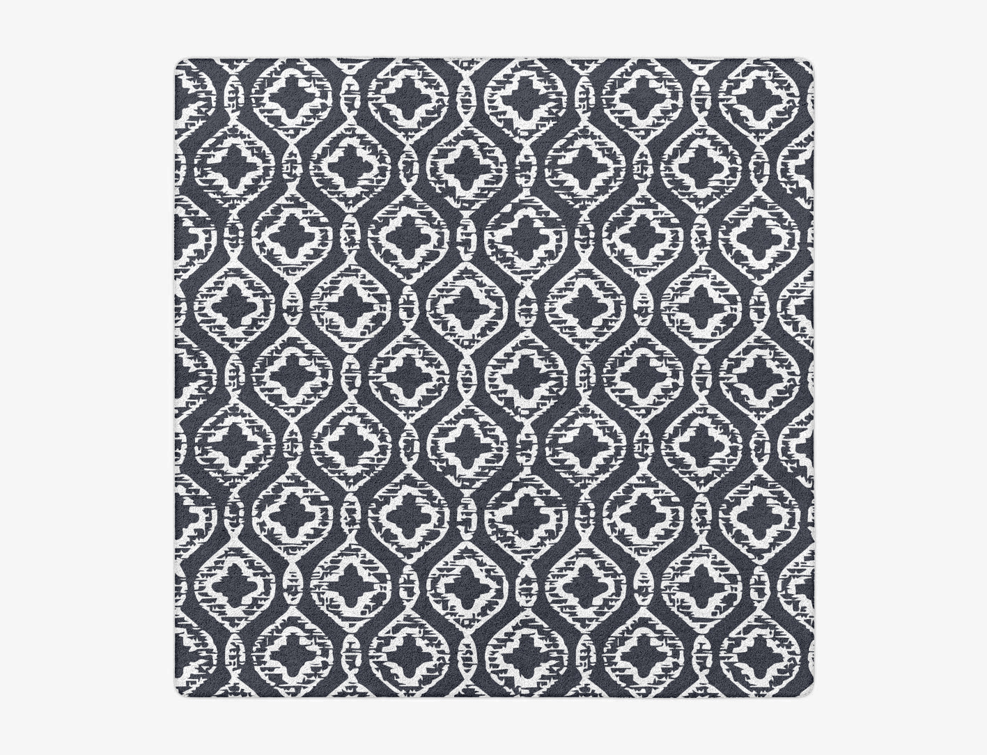 Silver Scale Monochrome Square Hand Tufted Pure Wool Custom Rug by Rug Artisan