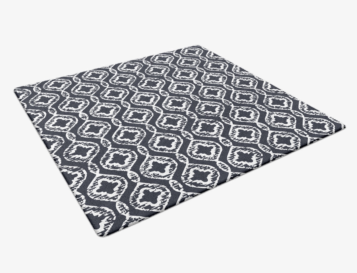 Silver Scale Monochrome Square Hand Tufted Pure Wool Custom Rug by Rug Artisan