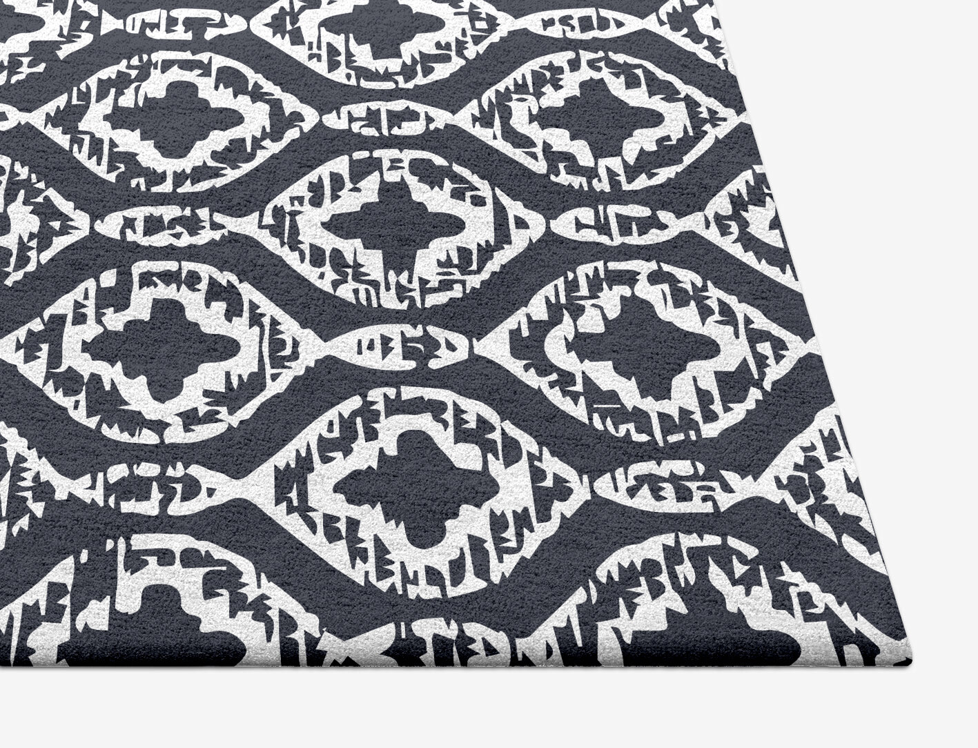 Silver Scale Monochrome Square Hand Tufted Pure Wool Custom Rug by Rug Artisan