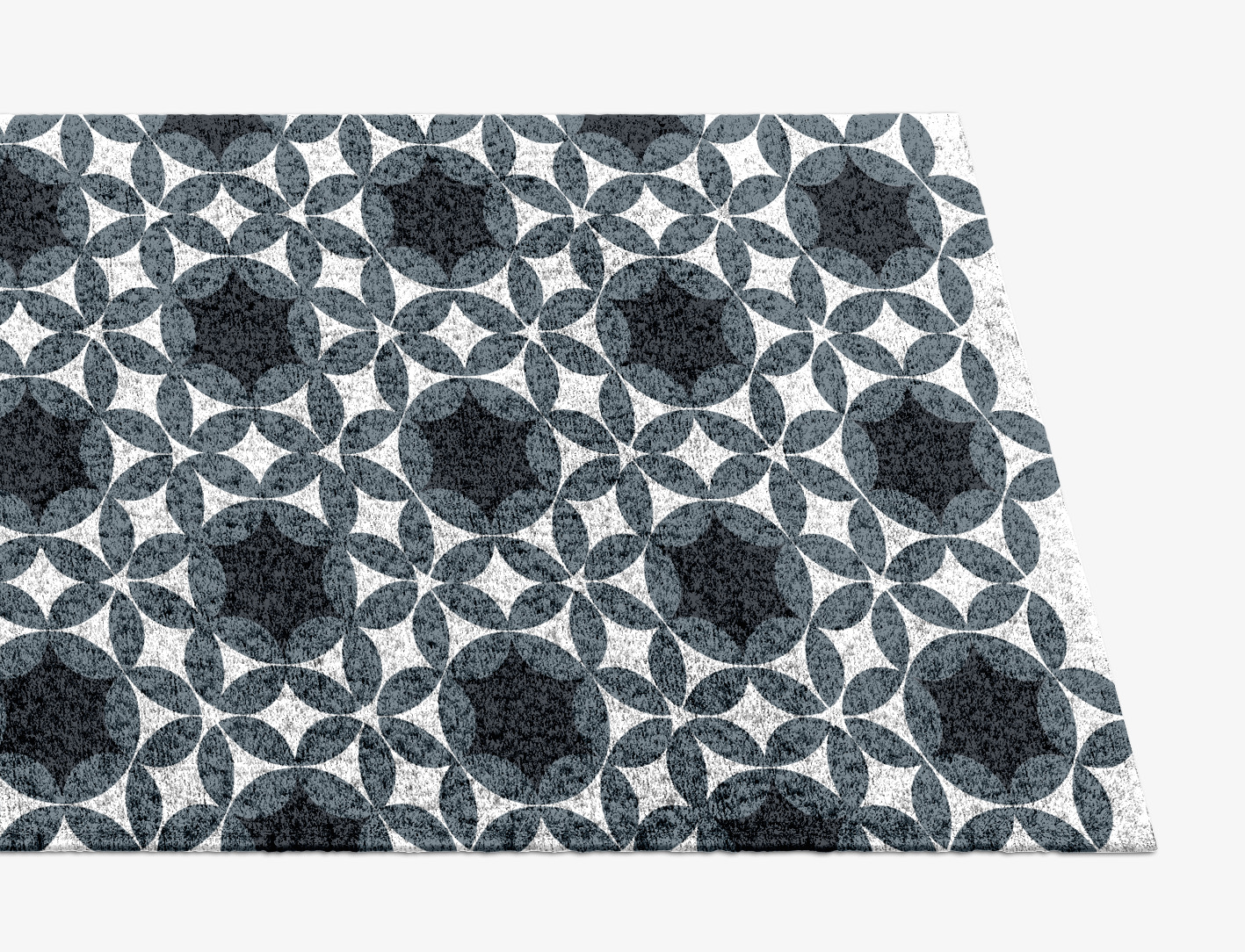 Silver Star Monochrome Runner Hand Knotted Bamboo Silk Custom Rug by Rug Artisan