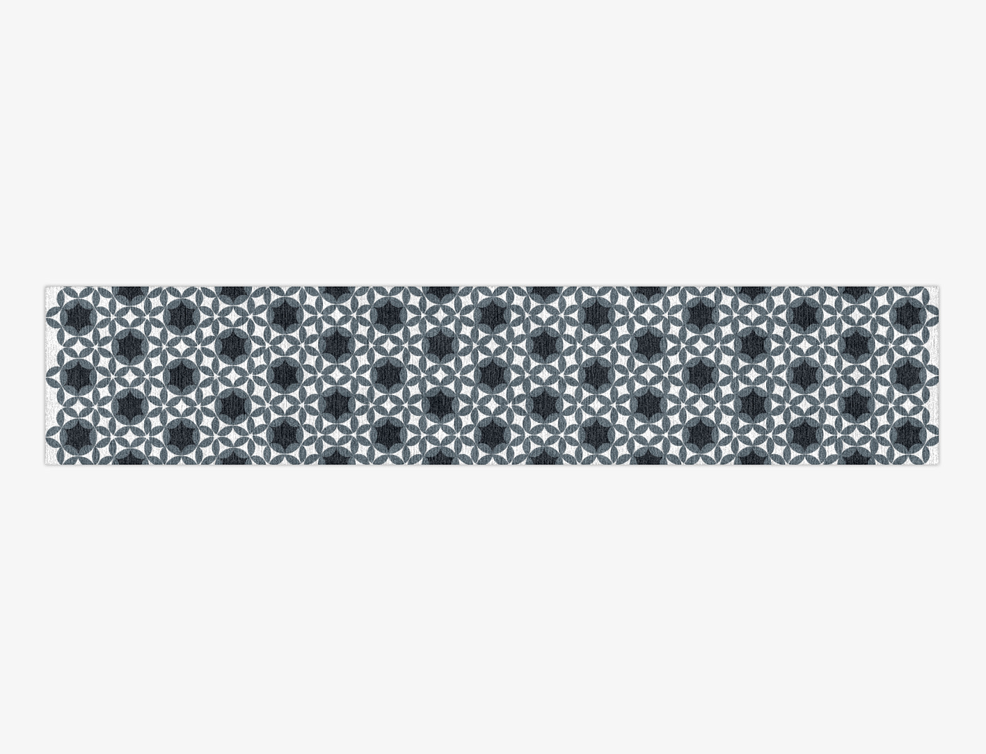 Silver Star Monochrome Runner Hand Knotted Tibetan Wool Custom Rug by Rug Artisan