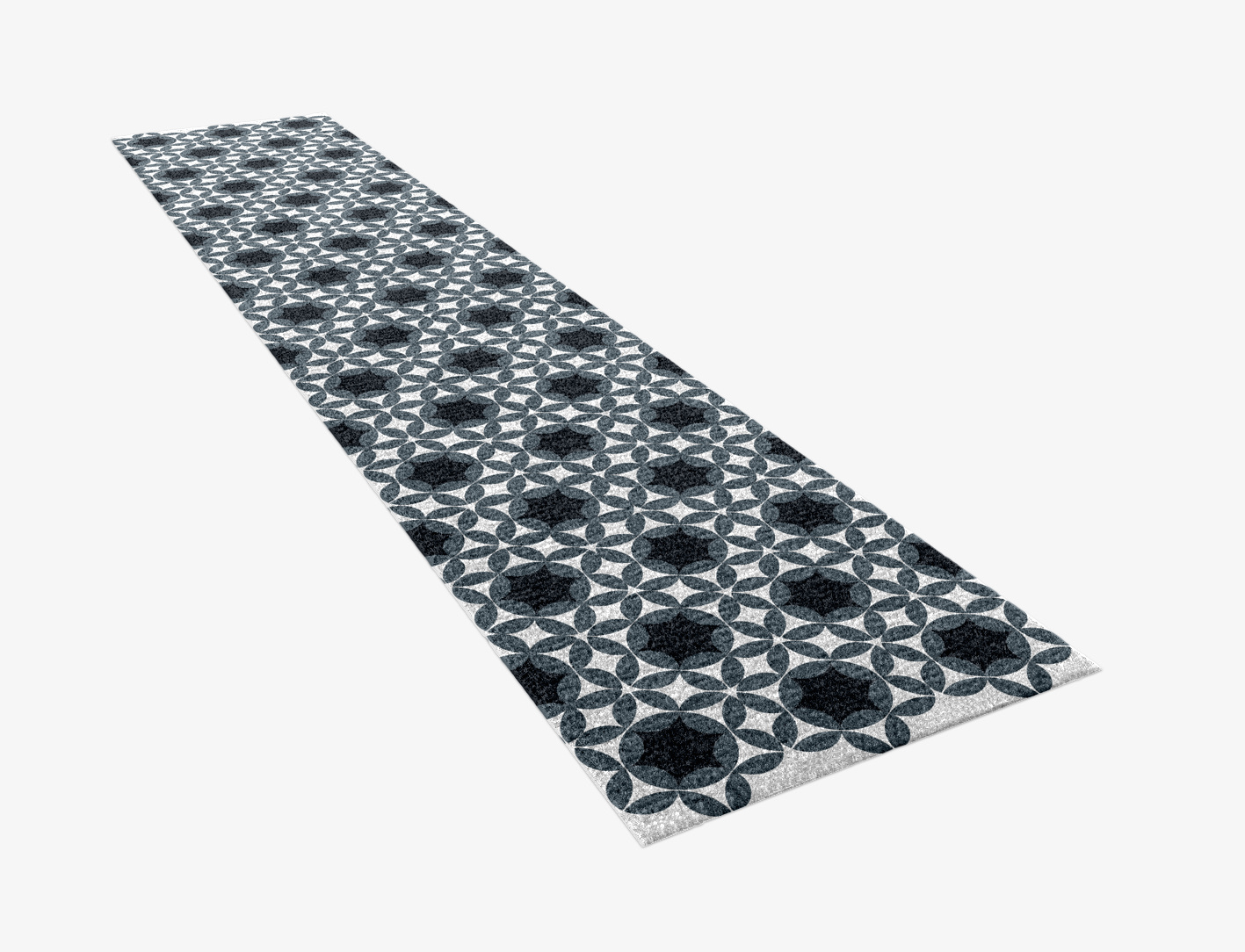 Silver Star Monochrome Runner Hand Knotted Tibetan Wool Custom Rug by Rug Artisan
