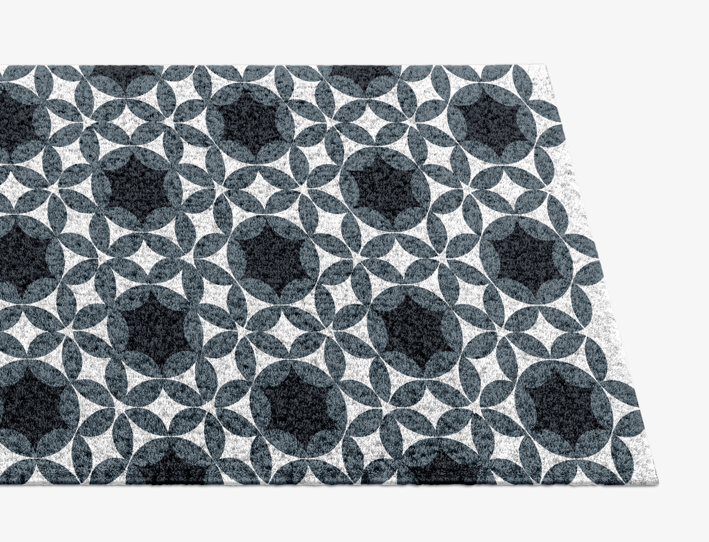 Silver Star Monochrome Runner Hand Knotted Tibetan Wool Custom Rug by Rug Artisan