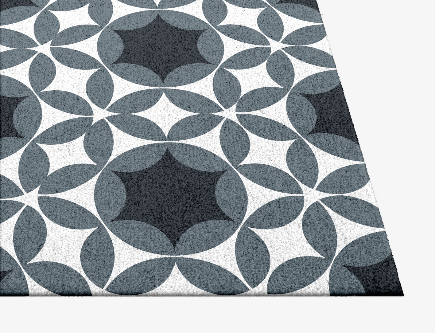 Silver Star Monochrome Square Hand Knotted Tibetan Wool Custom Rug by Rug Artisan