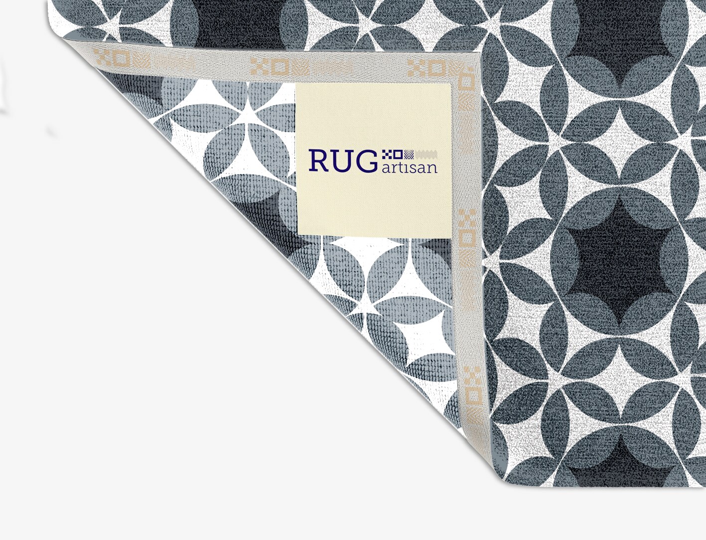 Silver Star Monochrome Square Hand Knotted Tibetan Wool Custom Rug by Rug Artisan