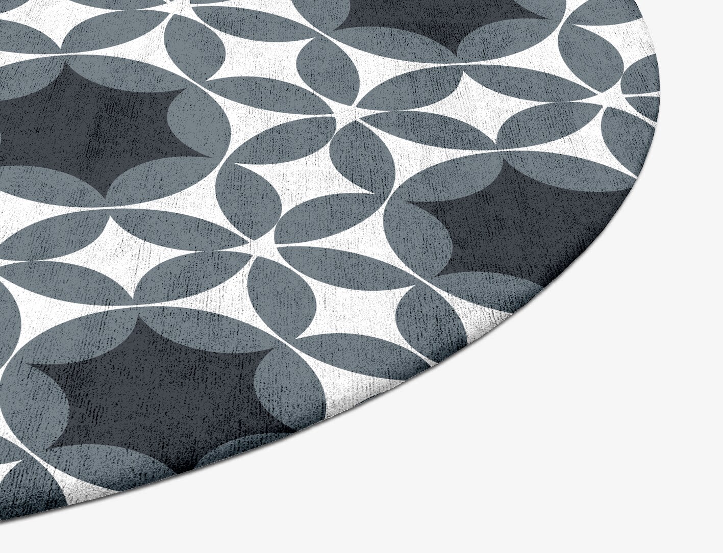 Silver Star Monochrome Oval Hand Tufted Bamboo Silk Custom Rug by Rug Artisan