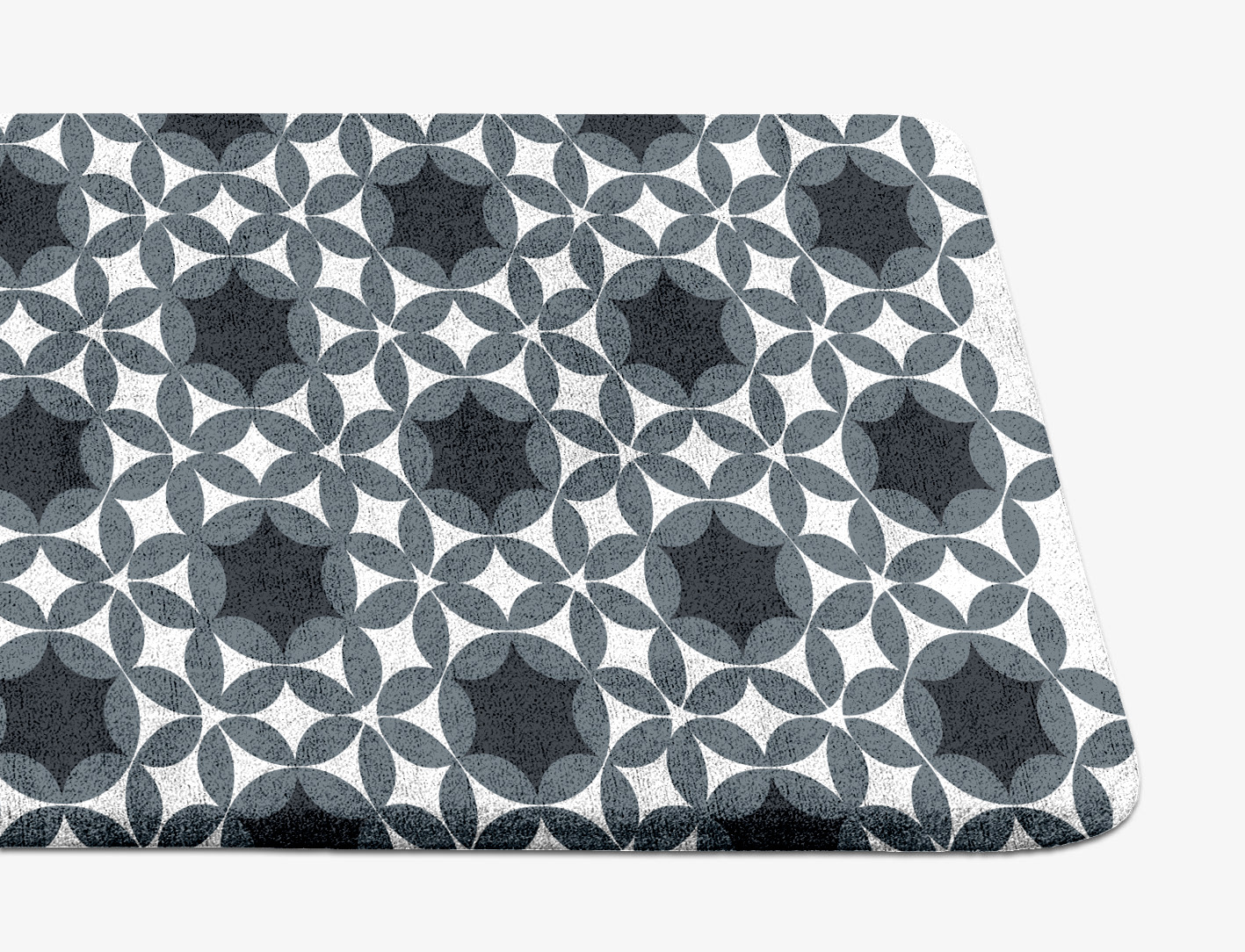 Silver Star Monochrome Runner Hand Tufted Bamboo Silk Custom Rug by Rug Artisan