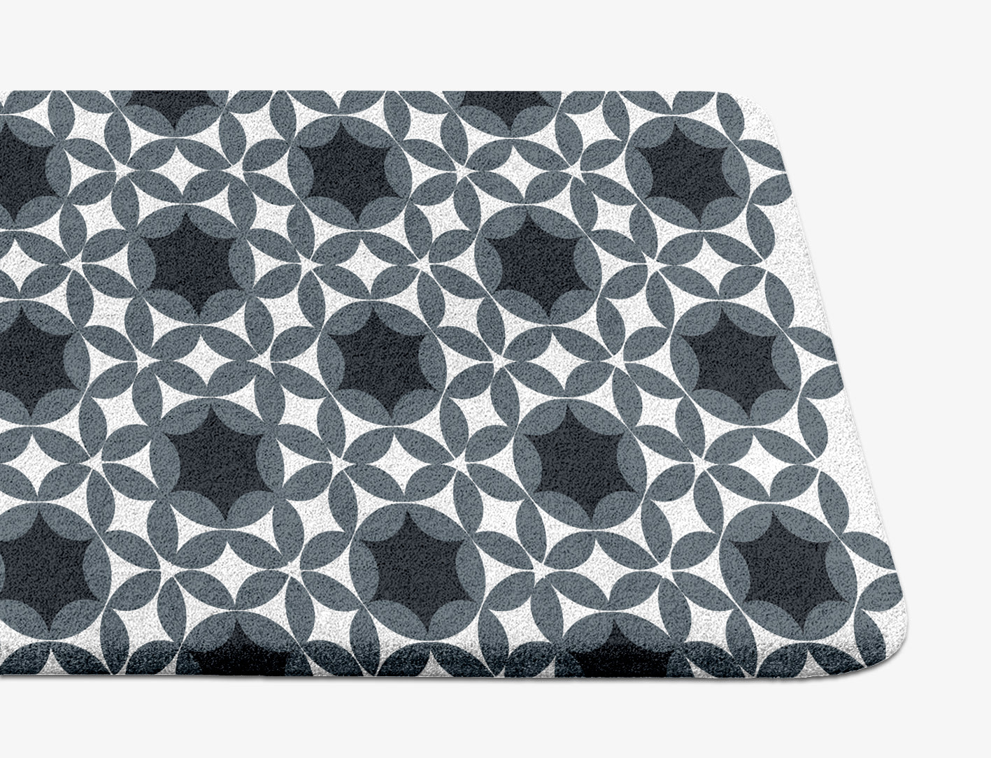 Silver Star Monochrome Runner Hand Tufted Pure Wool Custom Rug by Rug Artisan