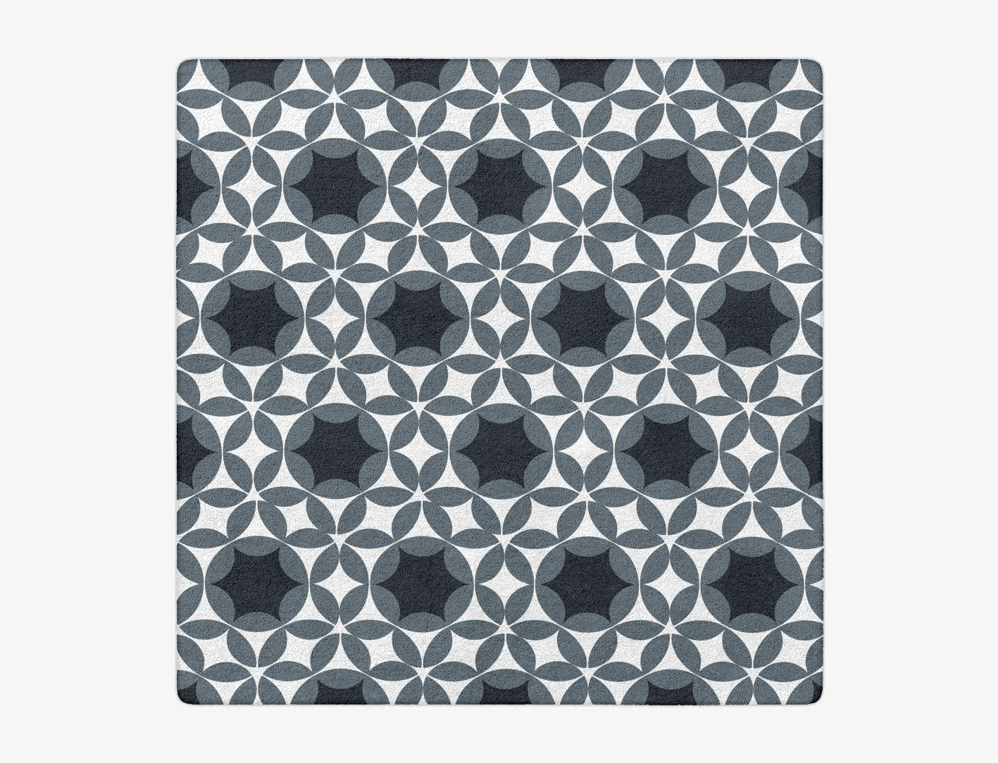 Silver Star Monochrome Square Hand Tufted Pure Wool Custom Rug by Rug Artisan