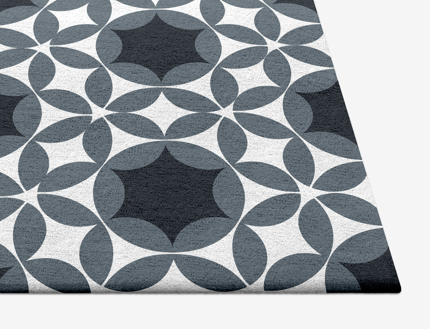 Silver Star Monochrome Square Hand Tufted Pure Wool Custom Rug by Rug Artisan