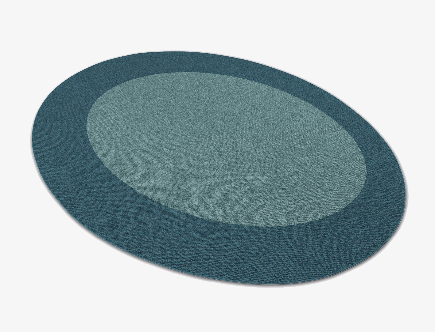 Simple Border Geometric Oval Flatweave New Zealand Wool Custom Rug by Rug Artisan