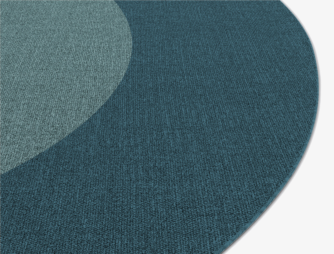Simple Border Geometric Oval Flatweave New Zealand Wool Custom Rug by Rug Artisan