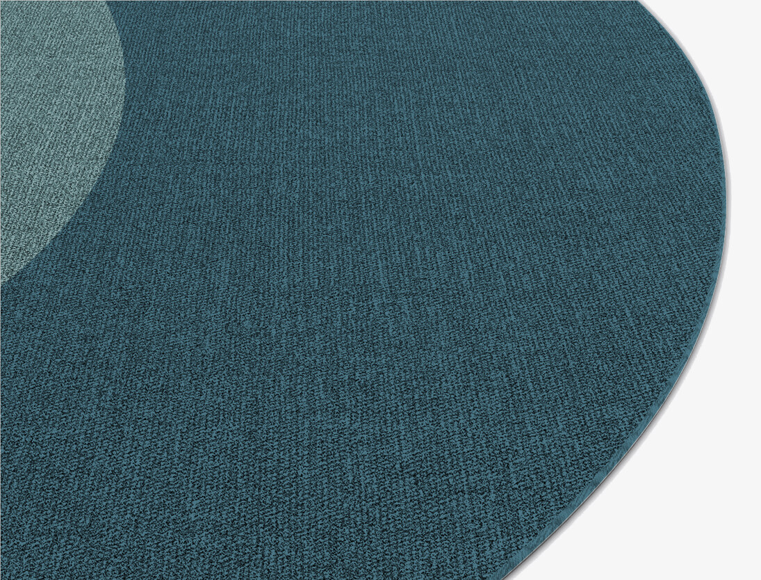 Simple Border Geometric Round Flatweave New Zealand Wool Custom Rug by Rug Artisan