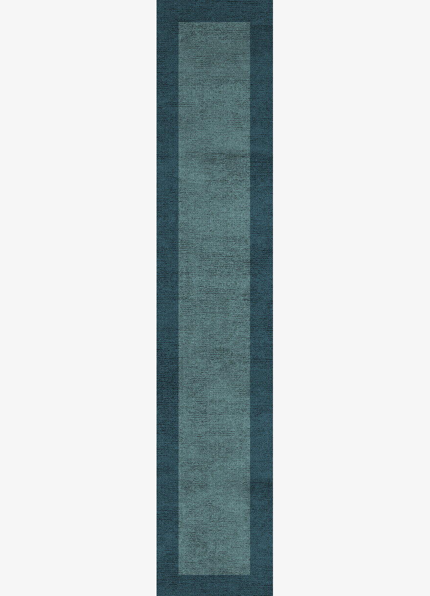 Simple Border Geometric Runner Flatweave Bamboo Silk Custom Rug by Rug Artisan