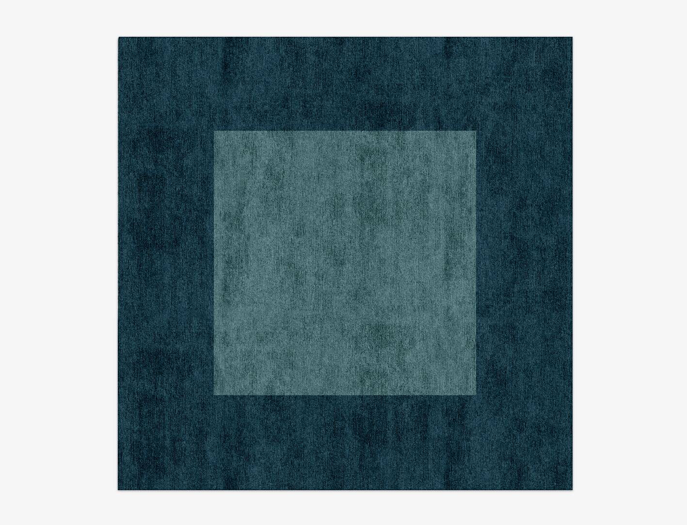 Simple Border Geometric Square Hand Knotted Bamboo Silk Custom Rug by Rug Artisan