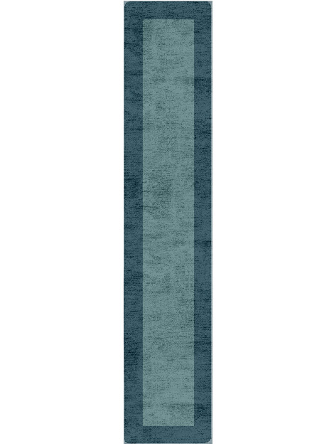 Simple Border Geometric Runner Hand Tufted Bamboo Silk Custom Rug by Rug Artisan