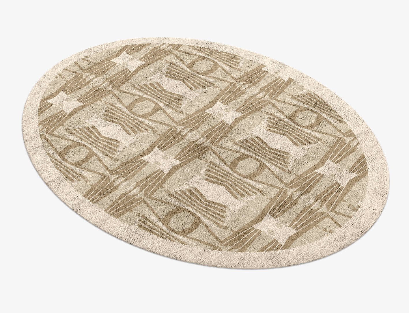 Simplicity Origami Oval Hand Knotted Bamboo Silk Custom Rug by Rug Artisan