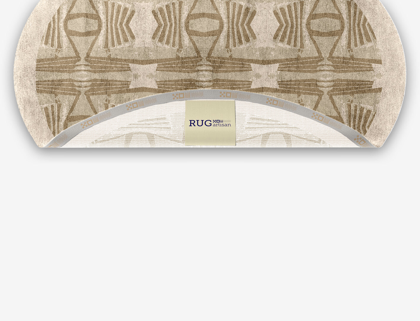 Simplicity Origami Oval Hand Knotted Bamboo Silk Custom Rug by Rug Artisan