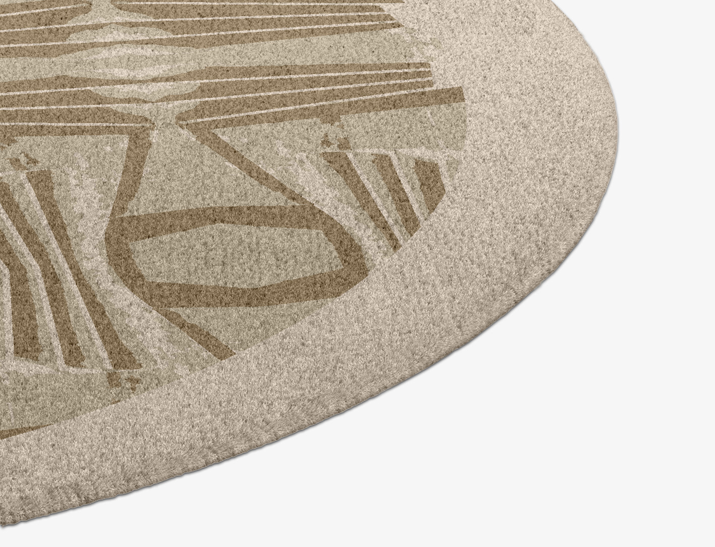 Simplicity Origami Round Hand Knotted Tibetan Wool Custom Rug by Rug Artisan
