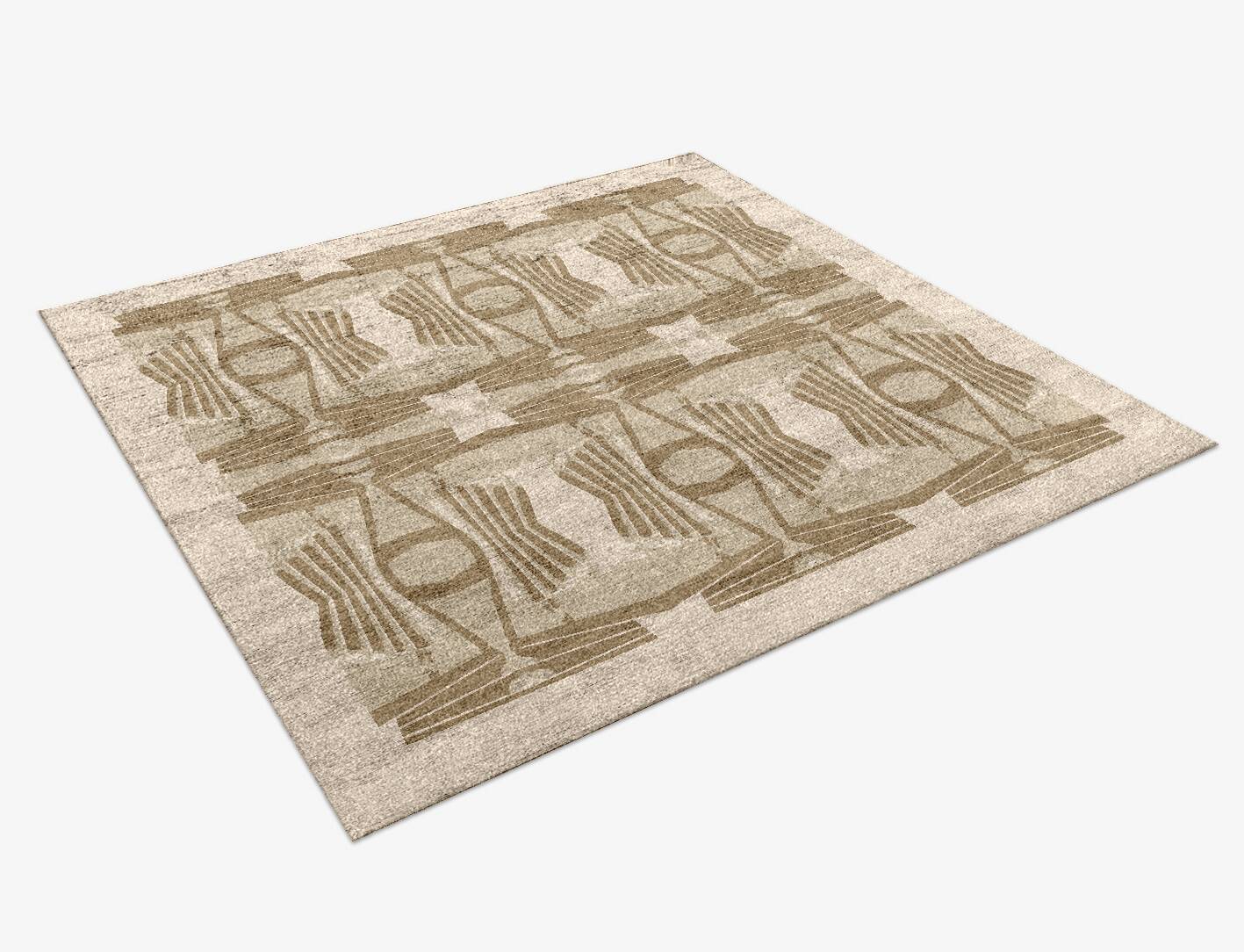 Simplicity Origami Square Hand Knotted Bamboo Silk Custom Rug by Rug Artisan