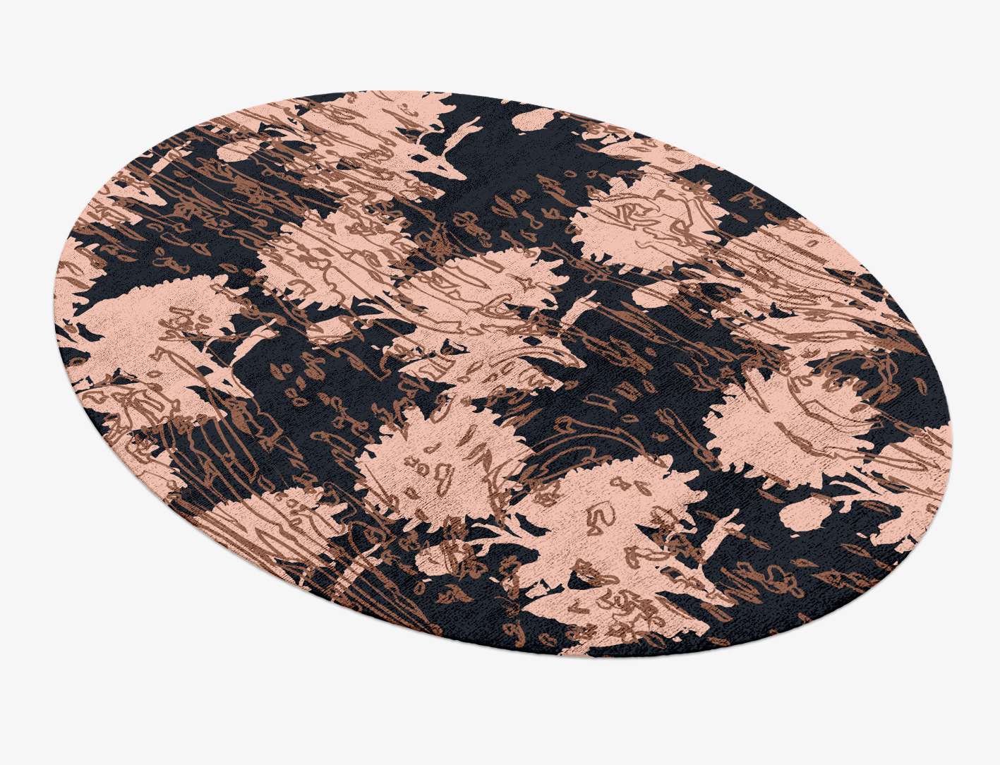 Sinopia Floral Oval Hand Knotted Bamboo Silk Custom Rug by Rug Artisan