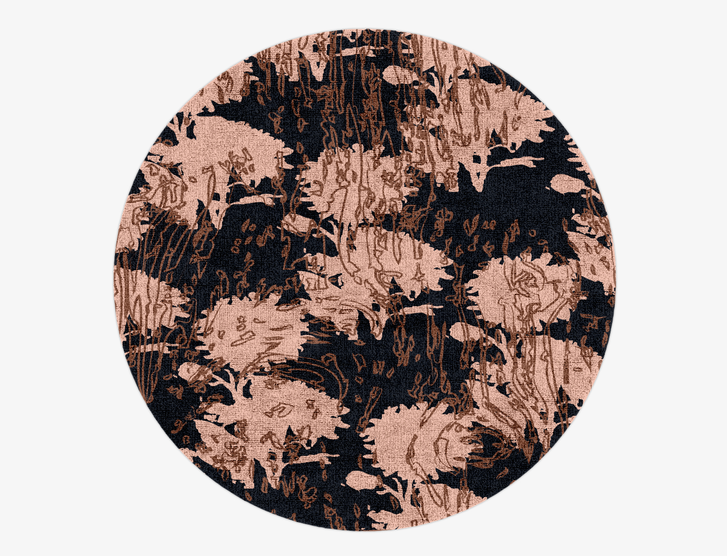 Sinopia Floral Round Hand Knotted Bamboo Silk Custom Rug by Rug Artisan