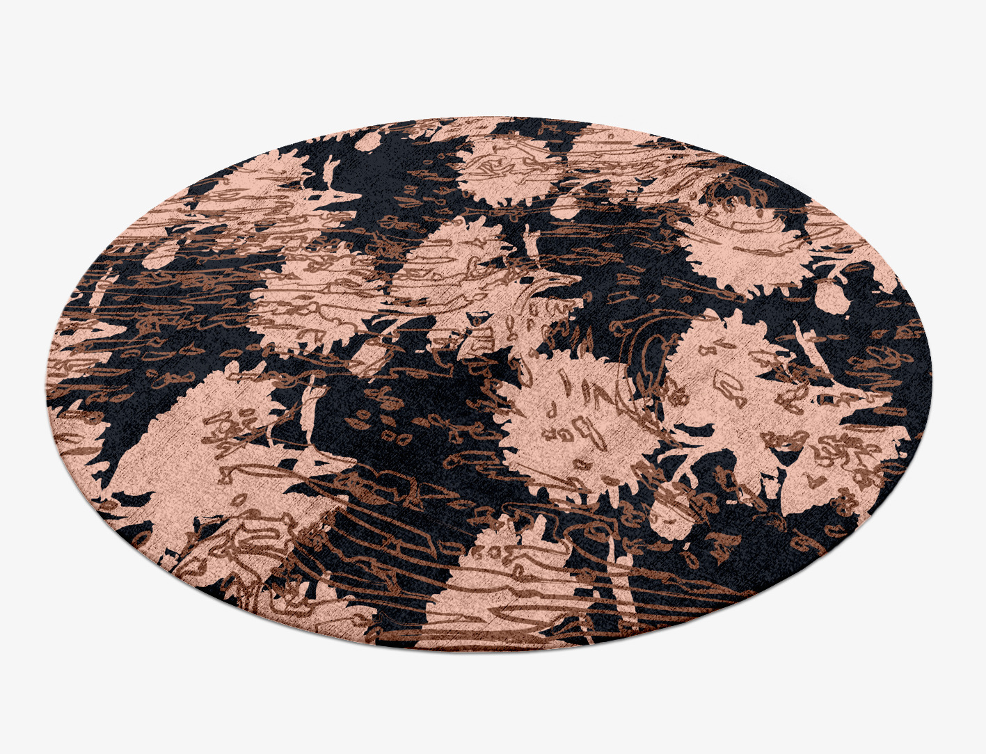 Sinopia Floral Round Hand Knotted Bamboo Silk Custom Rug by Rug Artisan