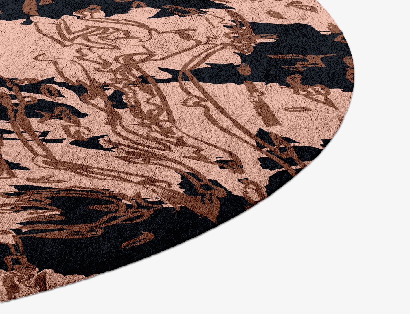 Sinopia Floral Round Hand Knotted Bamboo Silk Custom Rug by Rug Artisan