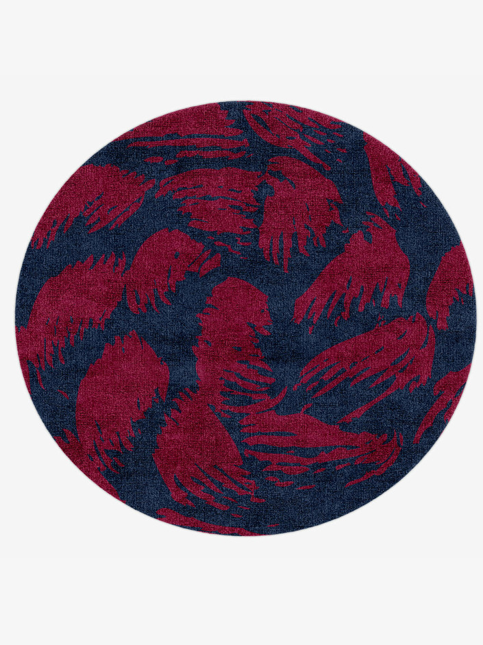 Skein Abstract Round Hand Knotted Bamboo Silk Custom Rug by Rug Artisan