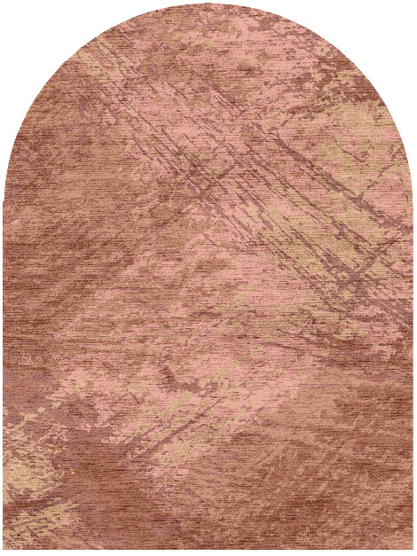 Sketch Brush Strokes Arch Hand Knotted Bamboo Silk Custom Rug by Rug Artisan