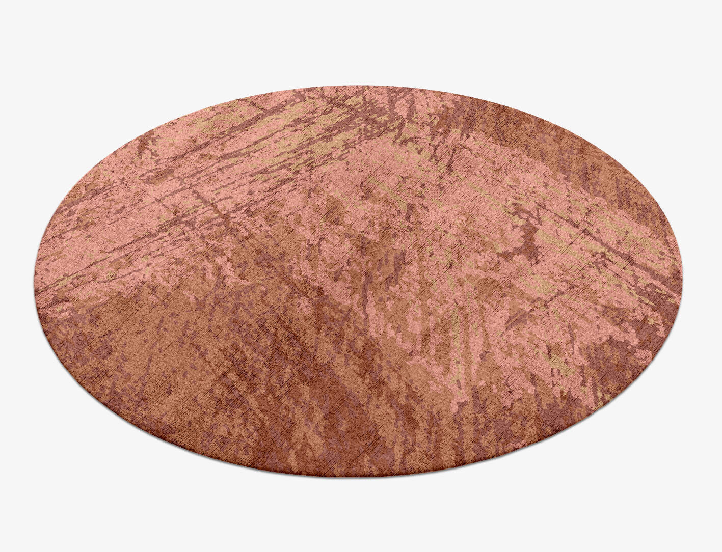 Sketch Brush Strokes Round Hand Knotted Bamboo Silk Custom Rug by Rug Artisan