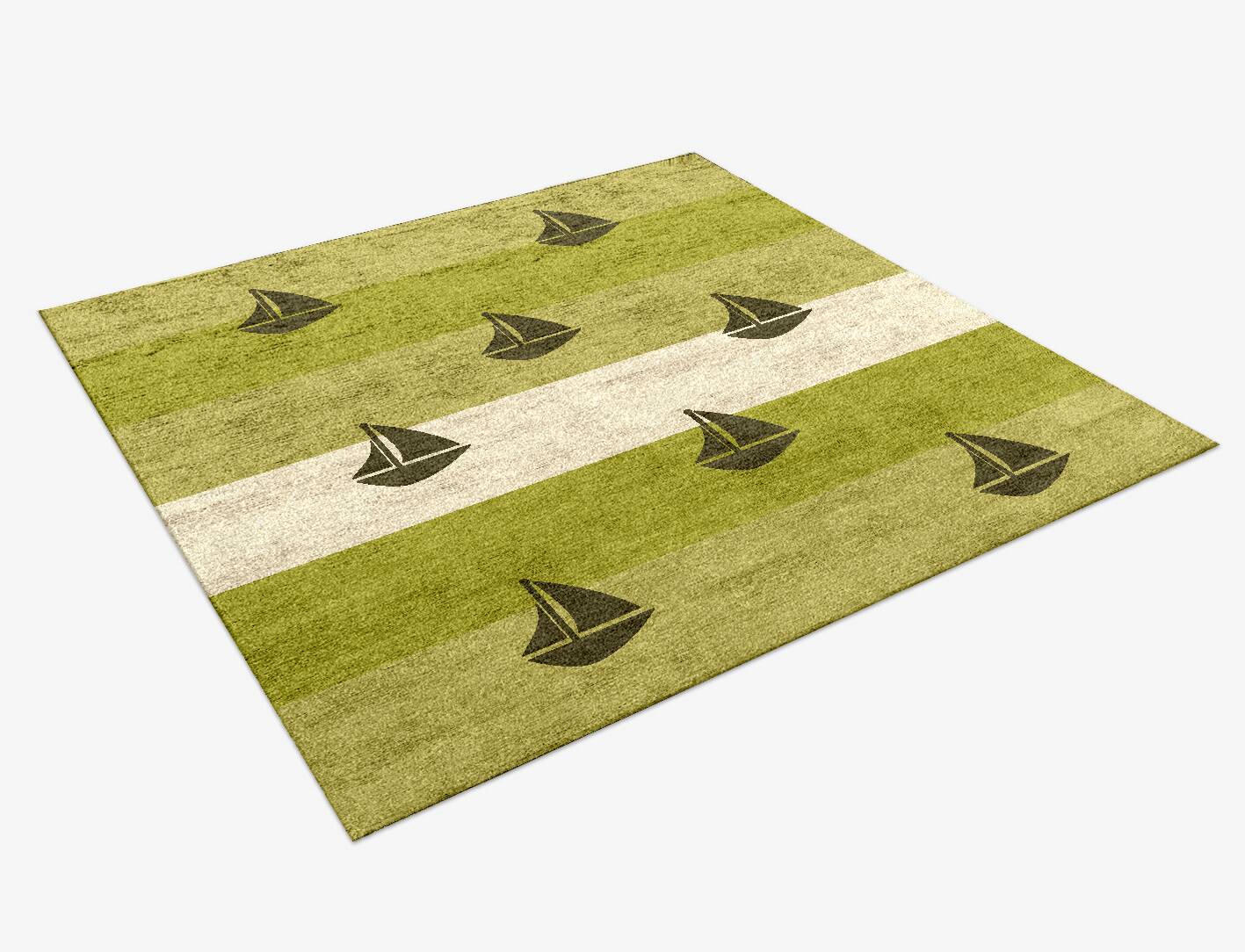 Skiff Kids Square Hand Knotted Bamboo Silk Custom Rug by Rug Artisan