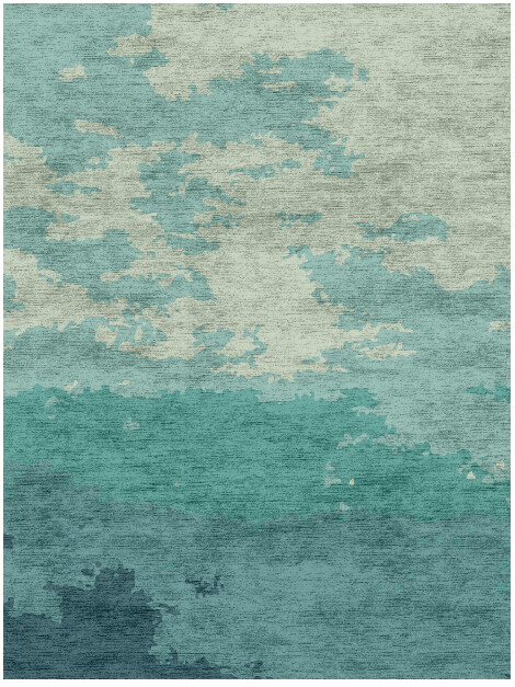 Skyfall Gradation Rectangle Hand Knotted Bamboo Silk Custom Rug by Rug Artisan