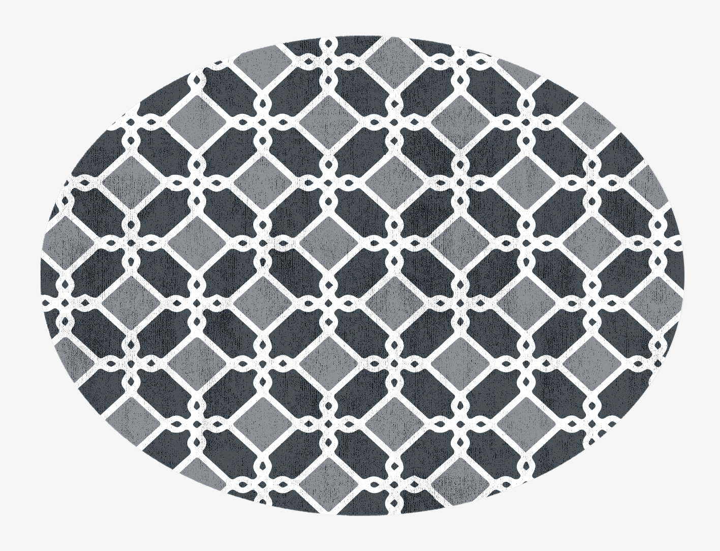Slate Monochrome Oval Hand Knotted Bamboo Silk Custom Rug by Rug Artisan