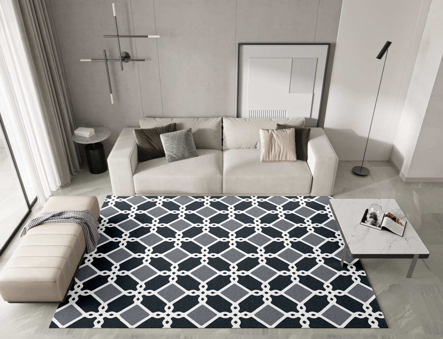 Slate Monochrome Rectangle Hand Knotted Tibetan Wool Custom Rug by Rug Artisan