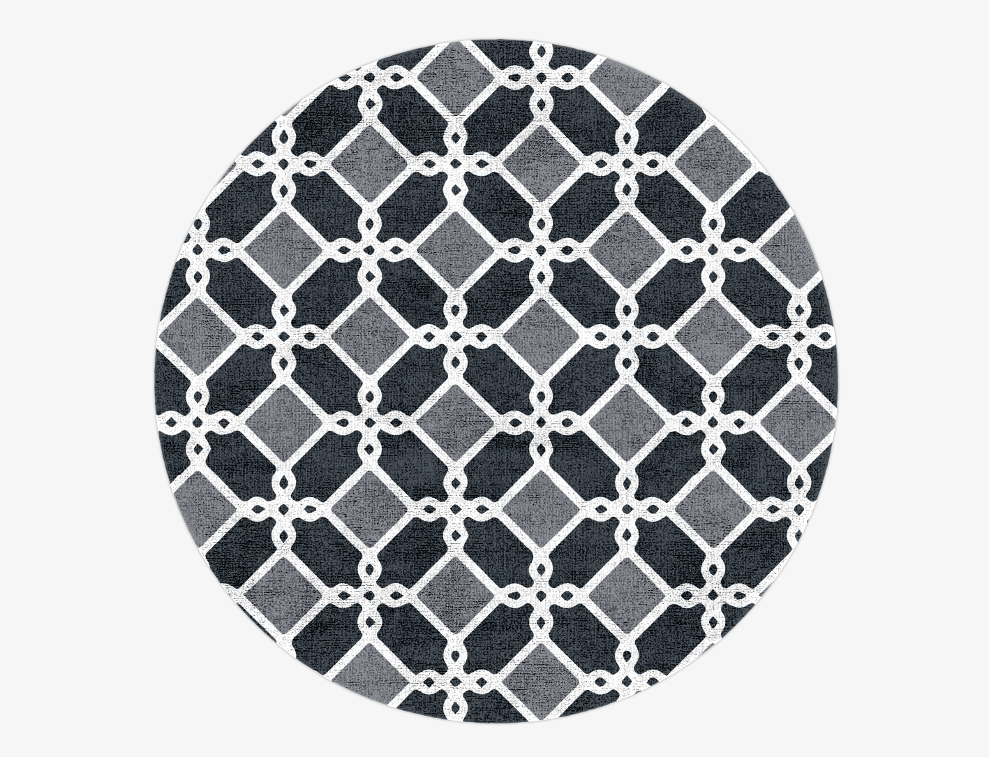 Slate Monochrome Round Hand Knotted Bamboo Silk Custom Rug by Rug Artisan