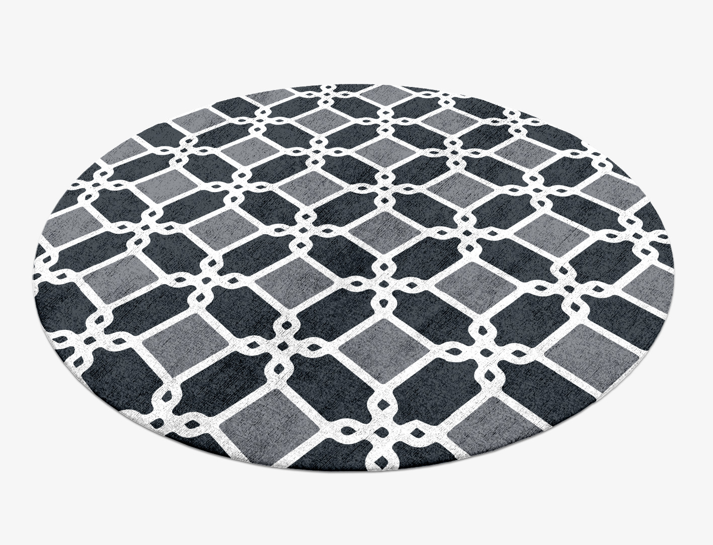 Slate Monochrome Round Hand Knotted Bamboo Silk Custom Rug by Rug Artisan